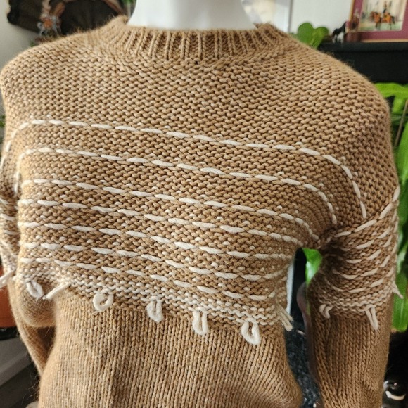 Elsamanda‎ Anthropologie Alpaca brown & white sweater size small - Picture 2 of 7